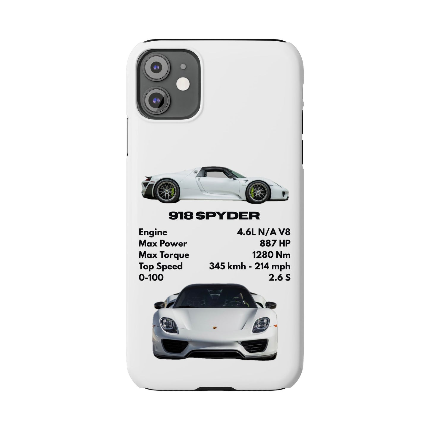 White Porsche 918 Spyder Phone Case