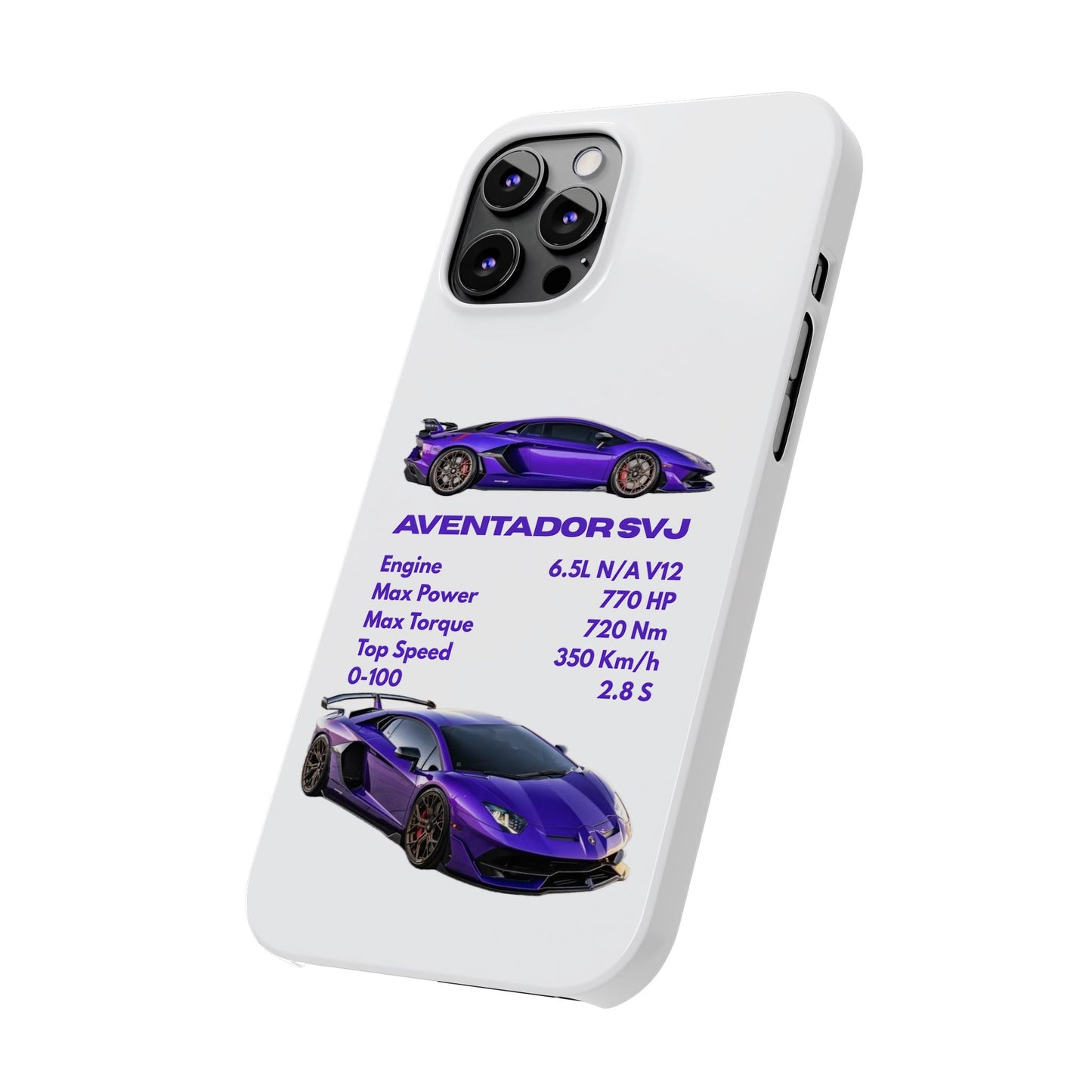 Purple Lamborghini Aventador SVJ Phone Case