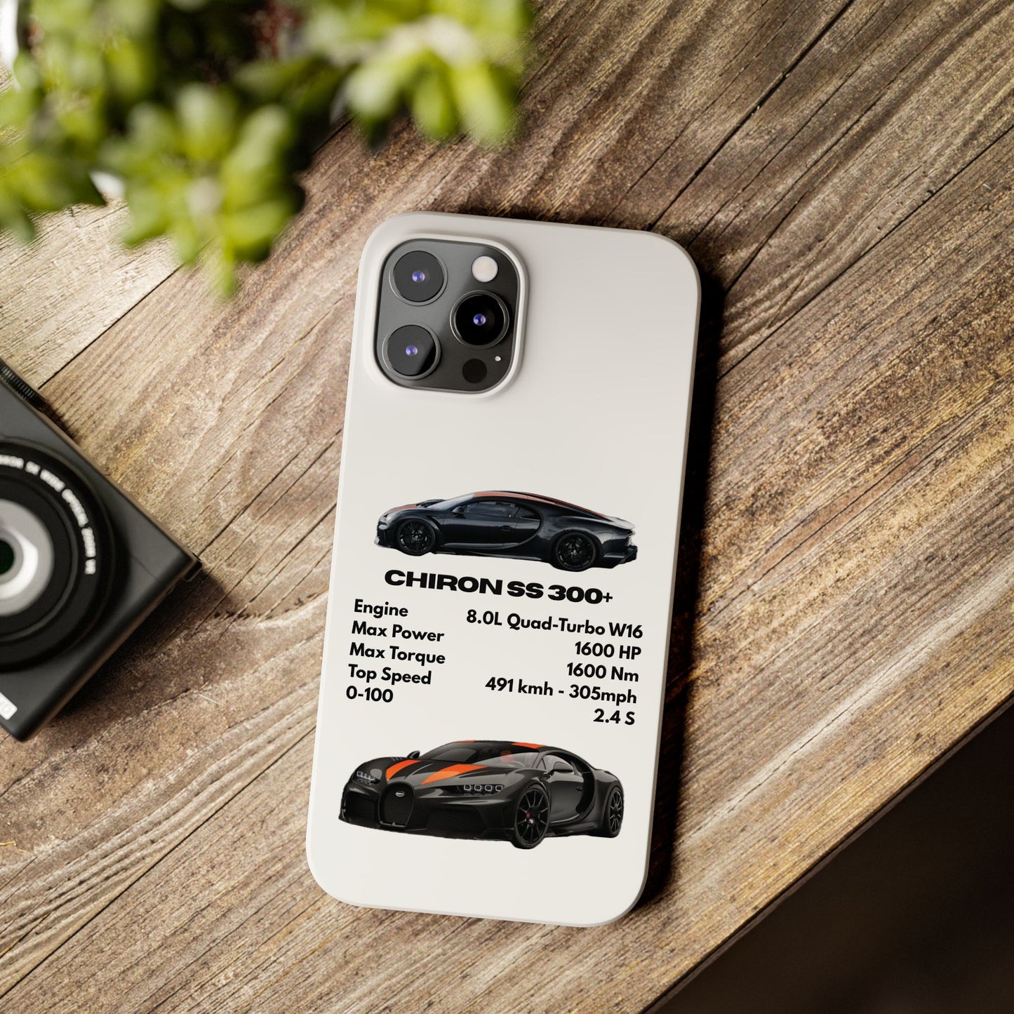 Black Bugatti Chiron Super Sport 300+ Phone Case