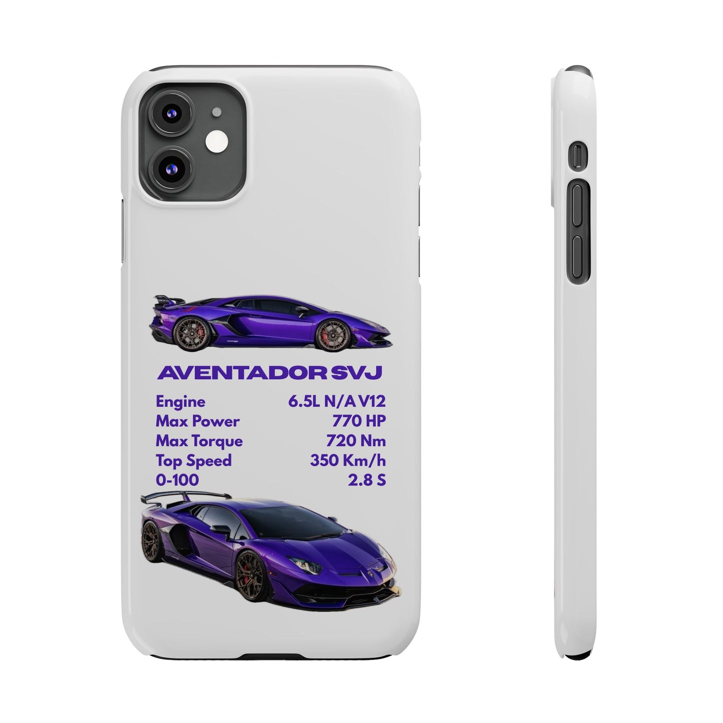 Purple Lamborghini Aventador SVJ Phone Case
