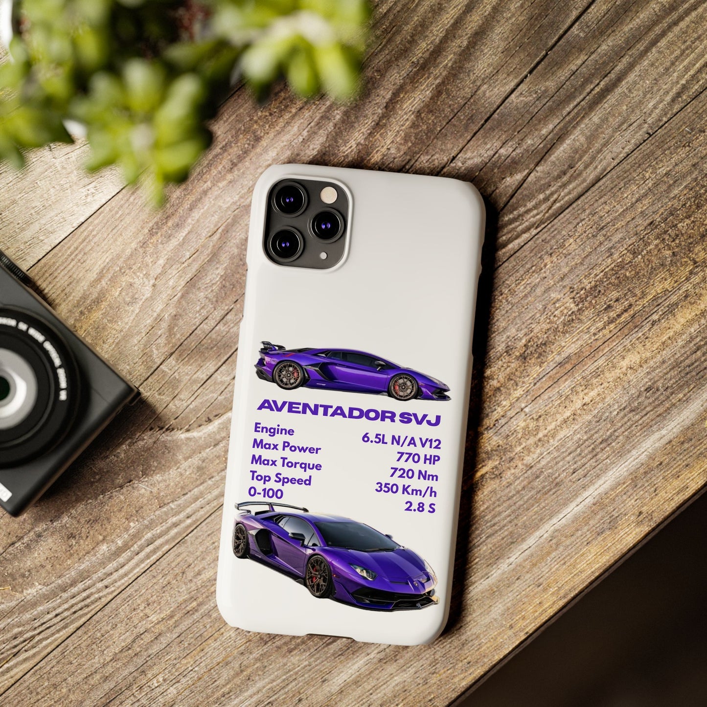 Purple Lamborghini Aventador SVJ Phone Case