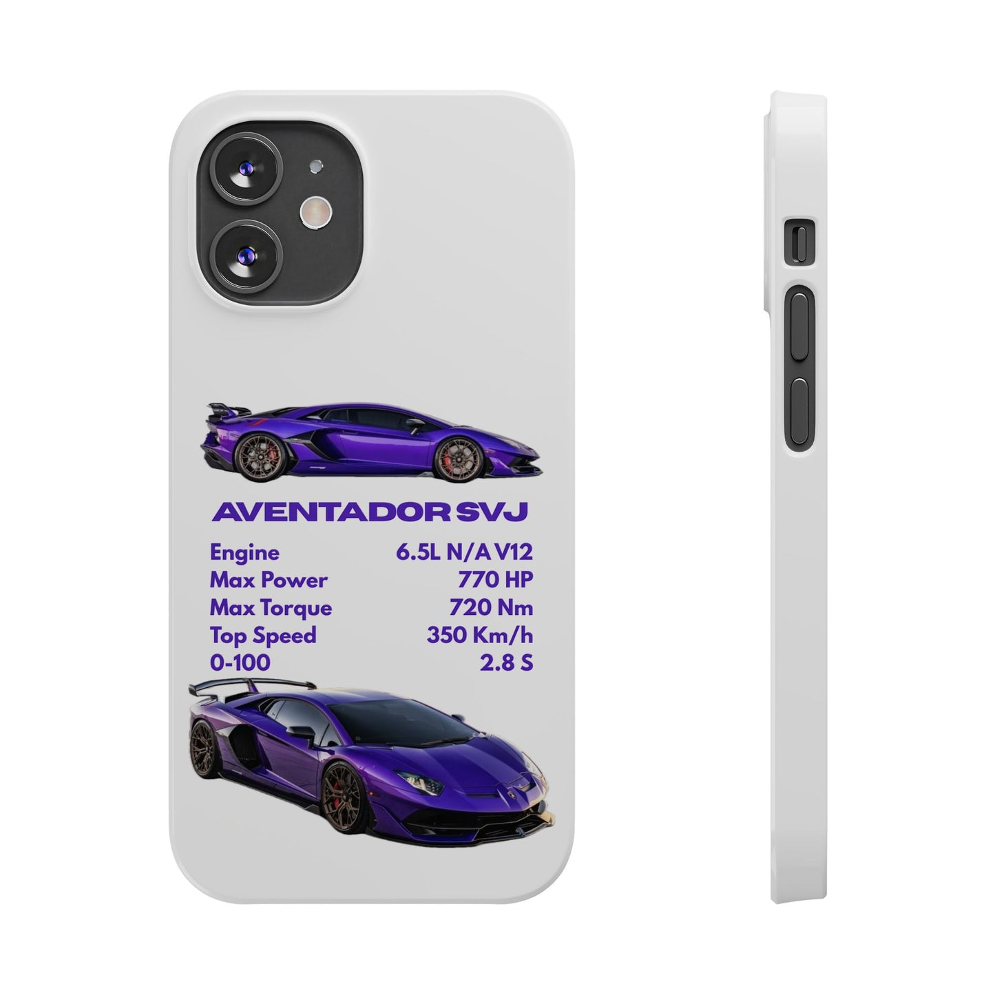 Purple Lamborghini Aventador SVJ Phone Case