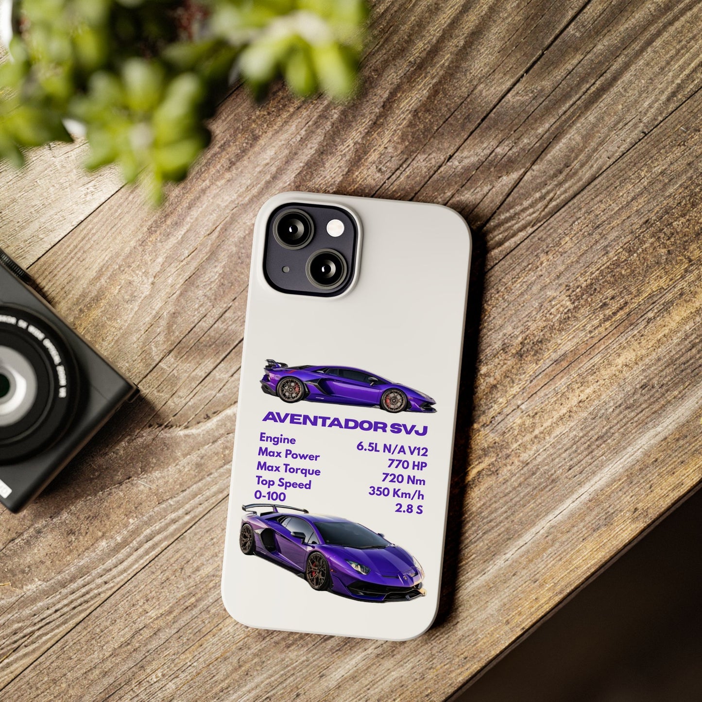 Purple Lamborghini Aventador SVJ Phone Case