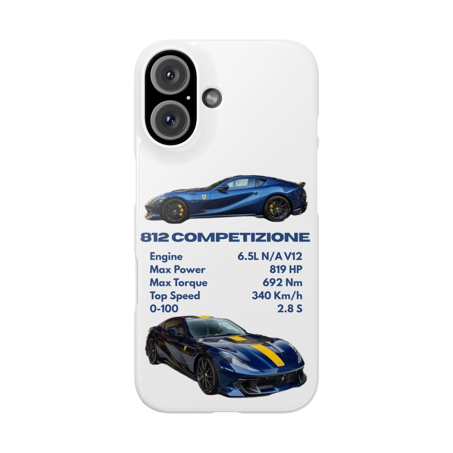 Blue Ferrari 812 Competizione Phone Case