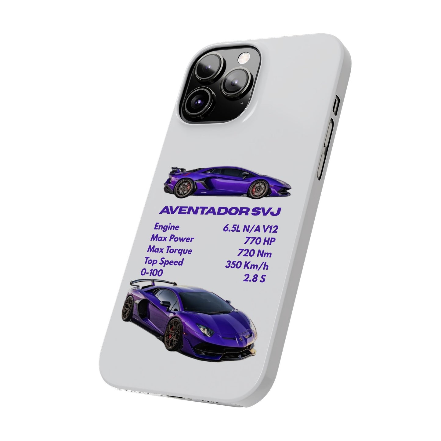 Purple Lamborghini Aventador SVJ Phone Case