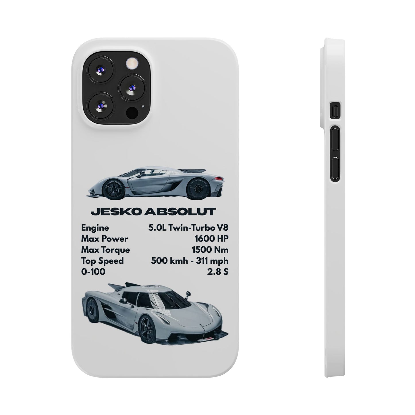 White Koenigsegg Jesko Absolut Phone Case